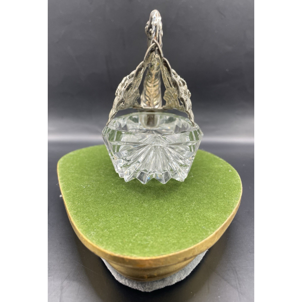 German 835 Silver Swan Albo Cut Glass Salt Cellar Signed - Picture 12 of 13